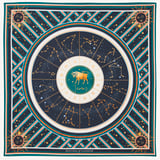 Taurus Zodiac Silk Scarf Navy Pure Silk