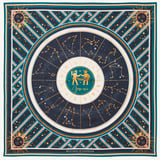 Gemini Zodiac Silk Scarf Navy Pure Silk