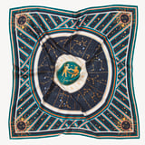 Gemini Zodiac Silk Scarf Navy Pure Silk