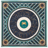 Cancer Zodiac Silk Scarf Navy Pure Silk