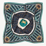Cancer Zodiac Silk Scarf Navy Pure Silk