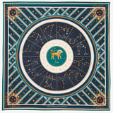 Leo Zodiac Silk Scarf Navy Pure Silk