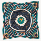 Leo Zodiac Silk Scarf Navy Pure Silk