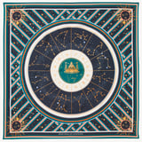 Virgo Zodiac Silk Scarf Navy Pure Silk