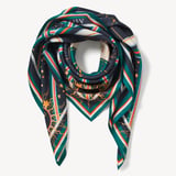Leo Zodiac Silk Scarf Navy Pure Silk