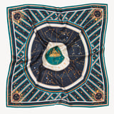 Virgo Zodiac Silk Scarf Navy Pure Silk