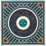 Libra Zodiac Silk Scarf Navy Pure Silk