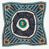Sagittarius Zodiac Silk Scarf Navy Pure Silk