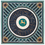 Capricorn Zodiac Silk Scarf Navy Pure Silk