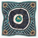 Capricorn Zodiac Silk Scarf Navy Pure Silk