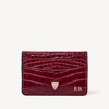 Slim Credit Card Holder Merlot Patent Croc