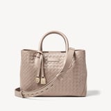 Midi London Tote Moleskin Woven Leather