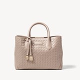 Midi London Tote Moleskin Woven Leather