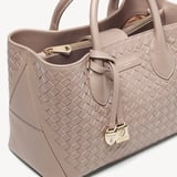 Midi London Tote Moleskin Woven Leather