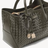 Midi London Tote Evergreen Woven Leather