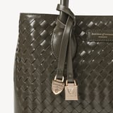 Midi London Tote Evergreen Woven Leather