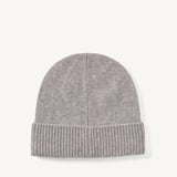 Pure Cashmere Beanie Hat Mid Grey Melange Cashmere