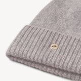 Pure Cashmere Beanie Hat Mid Grey Melange Cashmere