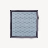 Pure Silk Pocket Square Pale Blue Circle Paisley
