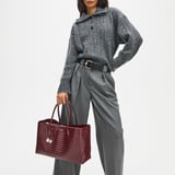 London Tote Merlot Woven Leather
