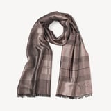 Silk Check Scarf Putty Silk Modal