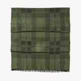 Silk Check Scarf Evergreen Silk Modal
