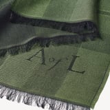 Silk Check Scarf Evergreen Silk Modal