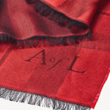 Silk Check Scarf Cardinal Red Silk Modal