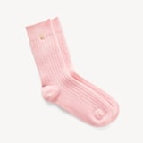 Rib Knit Cashmere Socks Pale Pink Cashmere
