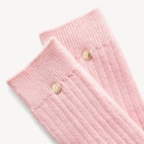 Rib Knit Cashmere Socks Pale Pink Cashmere