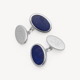 Oval Slice Cufflinks Blue Lapis & Sterling Silver 925