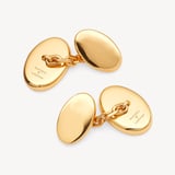 Oval Slice Cufflinks Malachite & 18ct Gold Plated