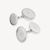 Diamond Faceted Oval Cufflinks 0.03ct Diamonds