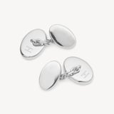 Diamond Faceted Oval Cufflinks 0.03ct Diamonds