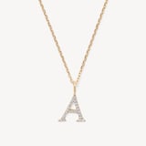 Diamond Initial A Necklace 0.114ct Diamond
