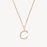 Diamond Initial C Necklace 0.148ct Diamond