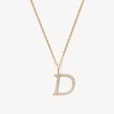 Diamond Initial D Necklace 0.148ct Diamond