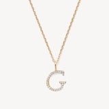 Diamond Initial G Necklace 0.126ct Diamond
