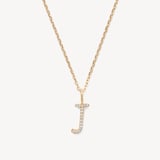 Diamond Initial J Necklace 0.062ct Diamond