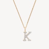 Diamond Initial K Necklace 0.138ct Diamond