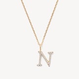 Diamond Initial N Necklace 0.207ct Diamond