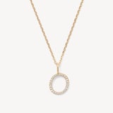 Diamond Initial O Necklace 0.126ct Diamond