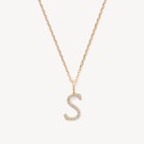 Diamond Initial S Necklace 0.096ct Diamond