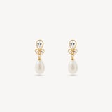 Floral Earrings Freshwater Pearl, 0.04ct Diamond