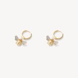 Diamond Bee Charm Earrings 0.416ct White Sapphire & Citrine