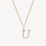 Diamond Initial U Necklace 0.107ct Diamond