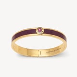 Gemstone Enamel Bangle Fig Enamel, Amethyst & 18ct Gold Plated