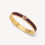 Gemstone Enamel Bangle Fig Enamel, Amethyst & 18ct Gold Plated
