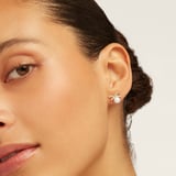Diamond & Pearl Bow Stud Earrings 0.16ct Diamond