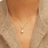 Diamond & Pearl Pendant Necklace 0.03ct Diamond